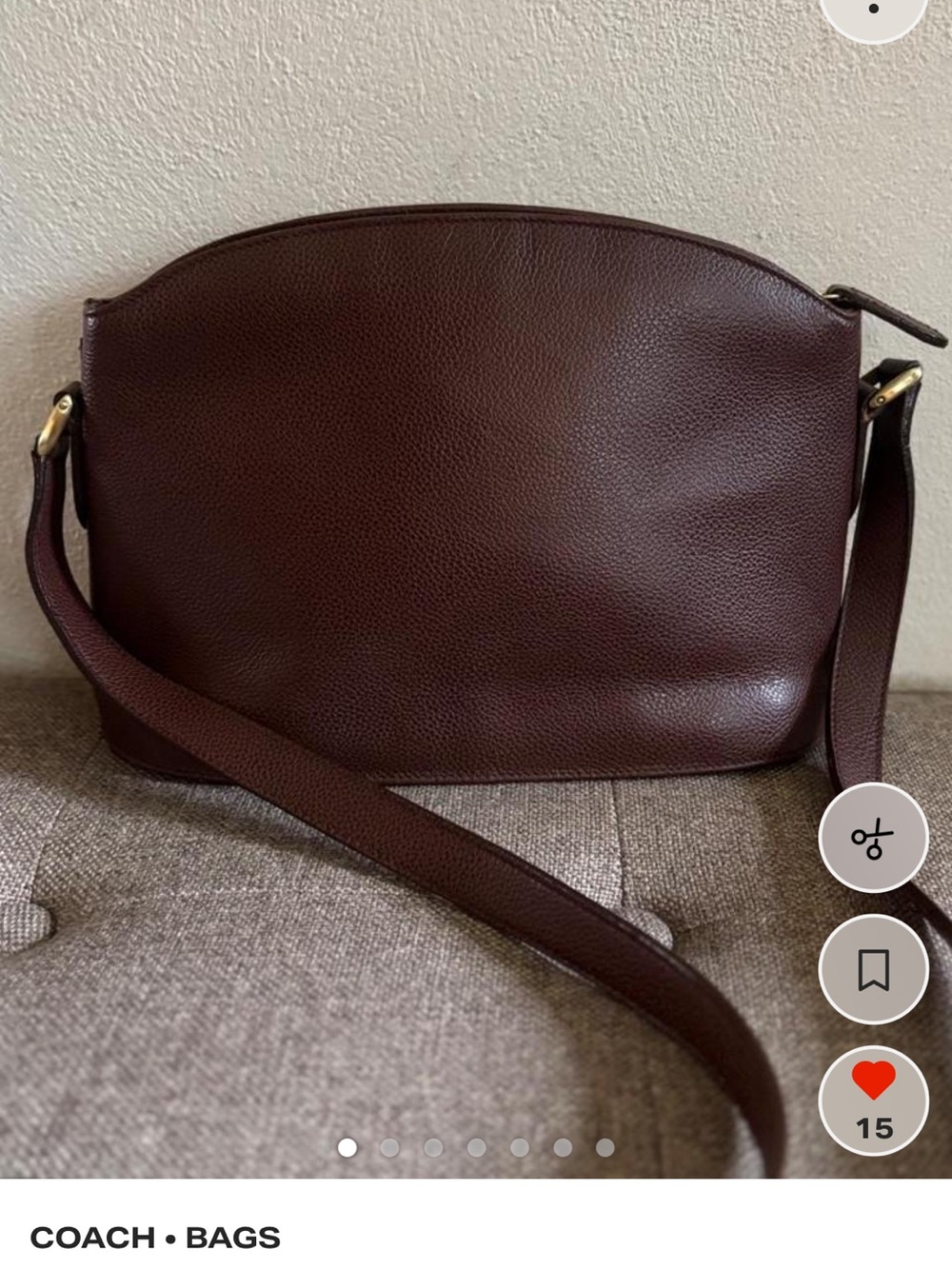 Coach Madison Regis Pebbled Leather Crossbody in Dark Brown